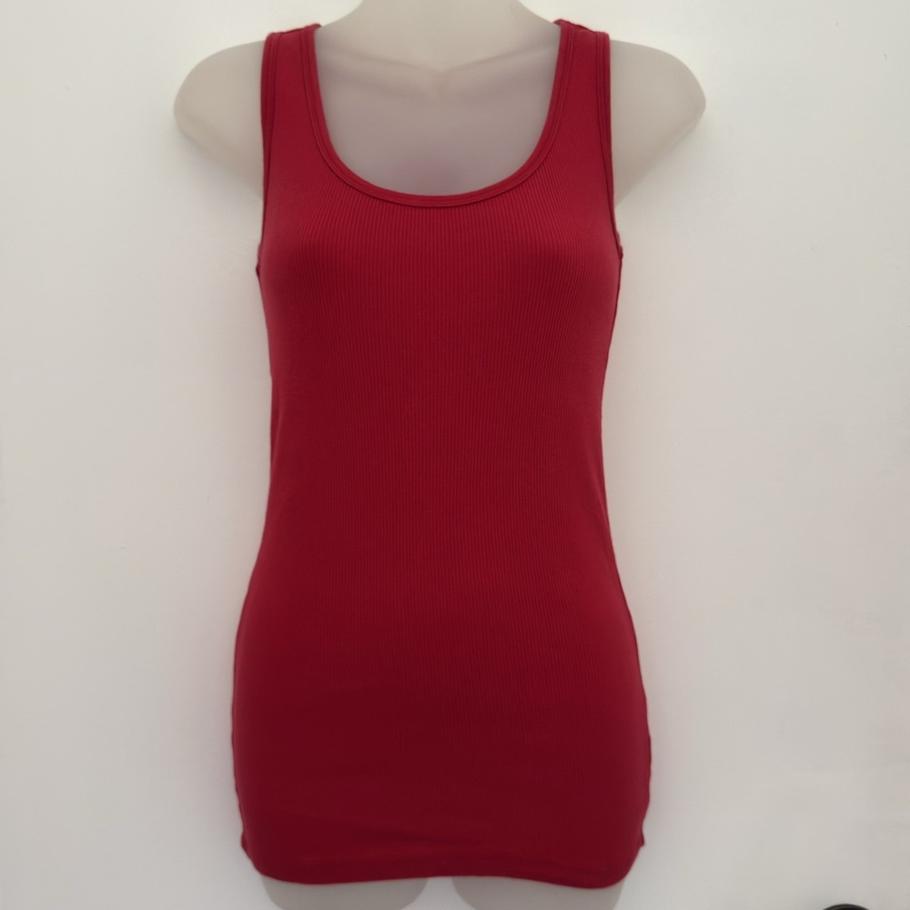 Y2K NO BOUNDERIES Tank Top Womens S (3/5) Red Cotton Bella Swan Preppy Boyfriend
